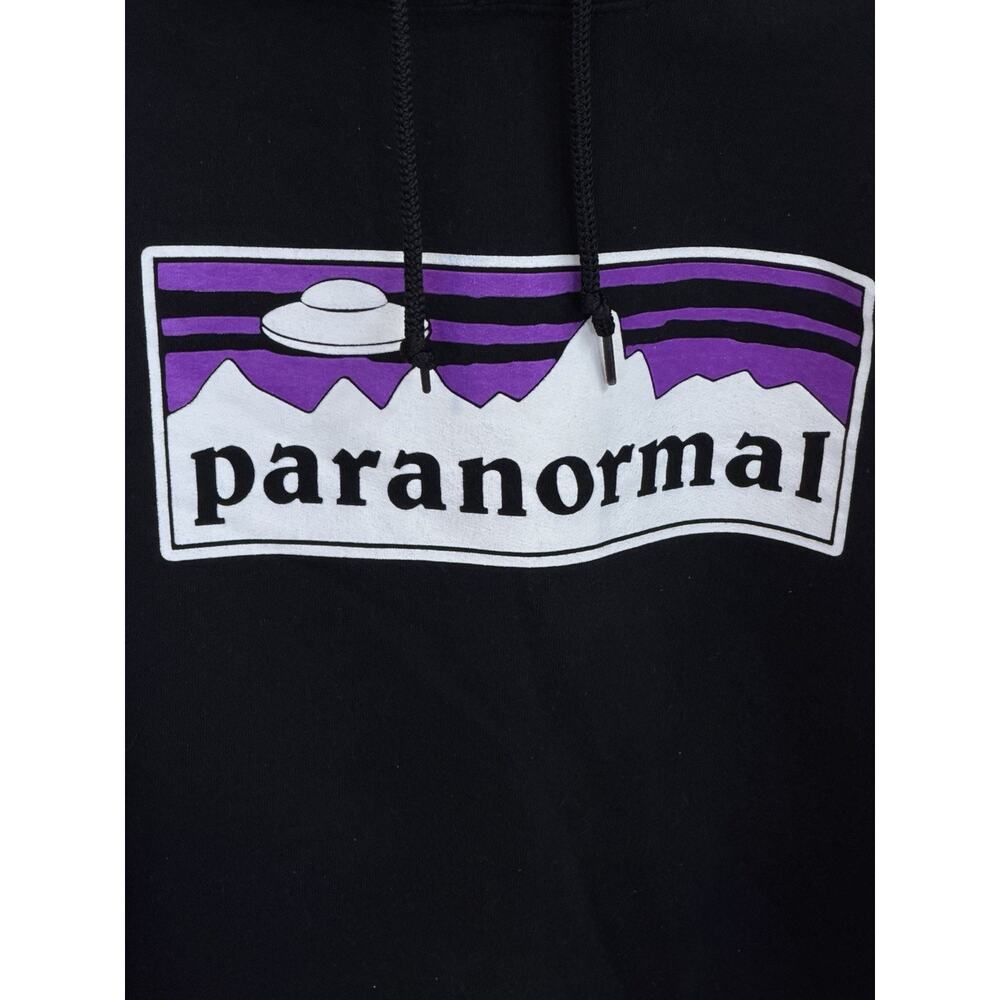 Black with Purple Paranormal Graphic on Gildan Hoodie Size 2XL - Picture 2 of 6